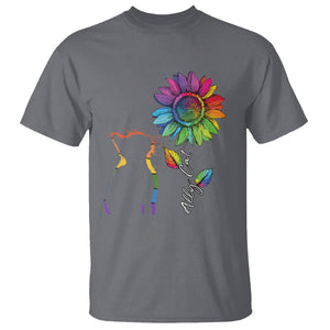 LGBT Ally Cat T Shirt Gay Pride Rainbow Sunflower TS02 Charcoal Printyourwear