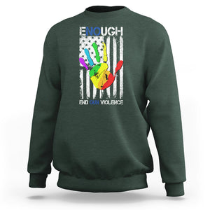 Gun Violence Awareness Sweatshirt Enough End Gun Violence Protect Our Children Orange Mom Dad TS02 Dark Forest Green Printyourwear