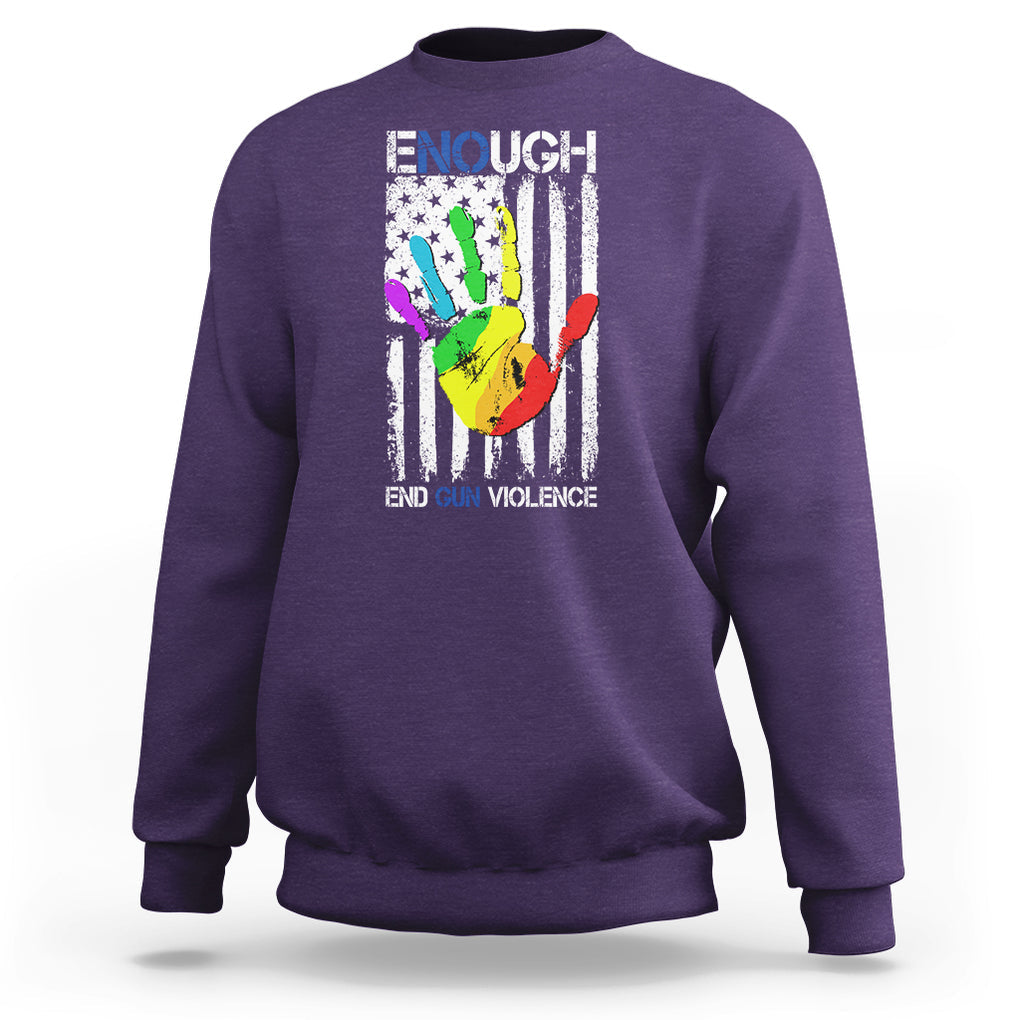 Gun Violence Awareness Sweatshirt Enough End Gun Violence Protect Our Children Orange Mom Dad TS02 Purple Printyourwear
