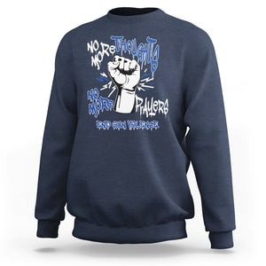 Gun Violence Awareness Sweatshirt No More Thoughts And Prayers End Gun Violence Raise Fist TS02 Navy Printyourwear