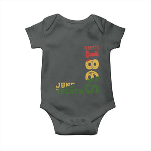 Juneteenth Since 1865 Baby Onesie Freedom Black History Independence Day TS02 Dark Heather Print Your Wear