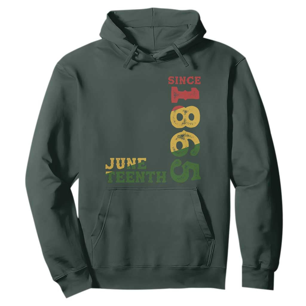 Juneteenth Hoodie Since 1865 Freedom Black History Independence Day TS02 Dark Forest Green Print Your Wear
