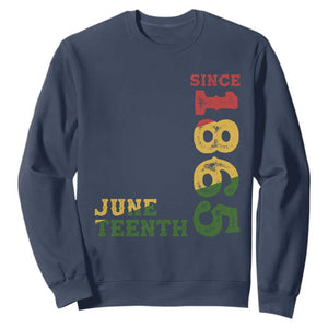 Juneteenth Sweatshirt Since 1865 Freedom Black History Independence Day TS02 Navy Print Your Wear