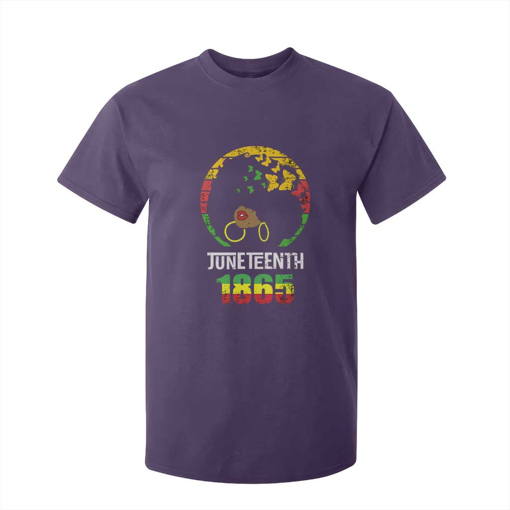 Juneteenth 1865 T Shirt For Kid Retro Black Woman Pride TS02 Purple Print Your Wear