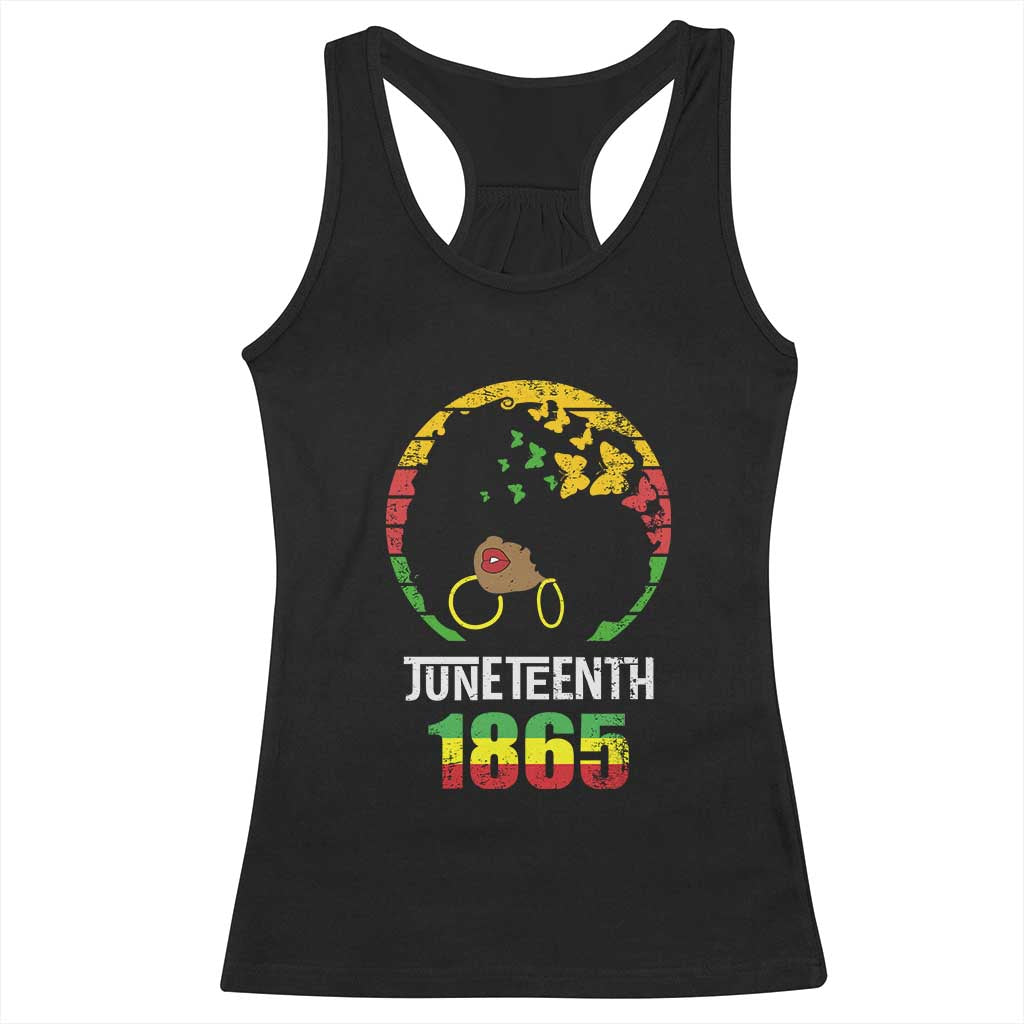 Juneteenth 1865 Racerback Tank Top Retro Black Woman Pride TS02 Black Print Your Wear