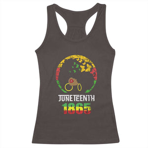 Juneteenth 1865 Racerback Tank Top Retro Black Woman Pride TS02 Dark Chocolate Print Your Wear
