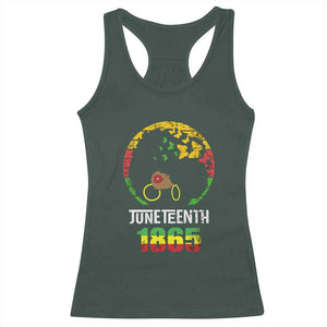 Juneteenth 1865 Racerback Tank Top Retro Black Woman Pride TS02 Dark Forest Green Print Your Wear
