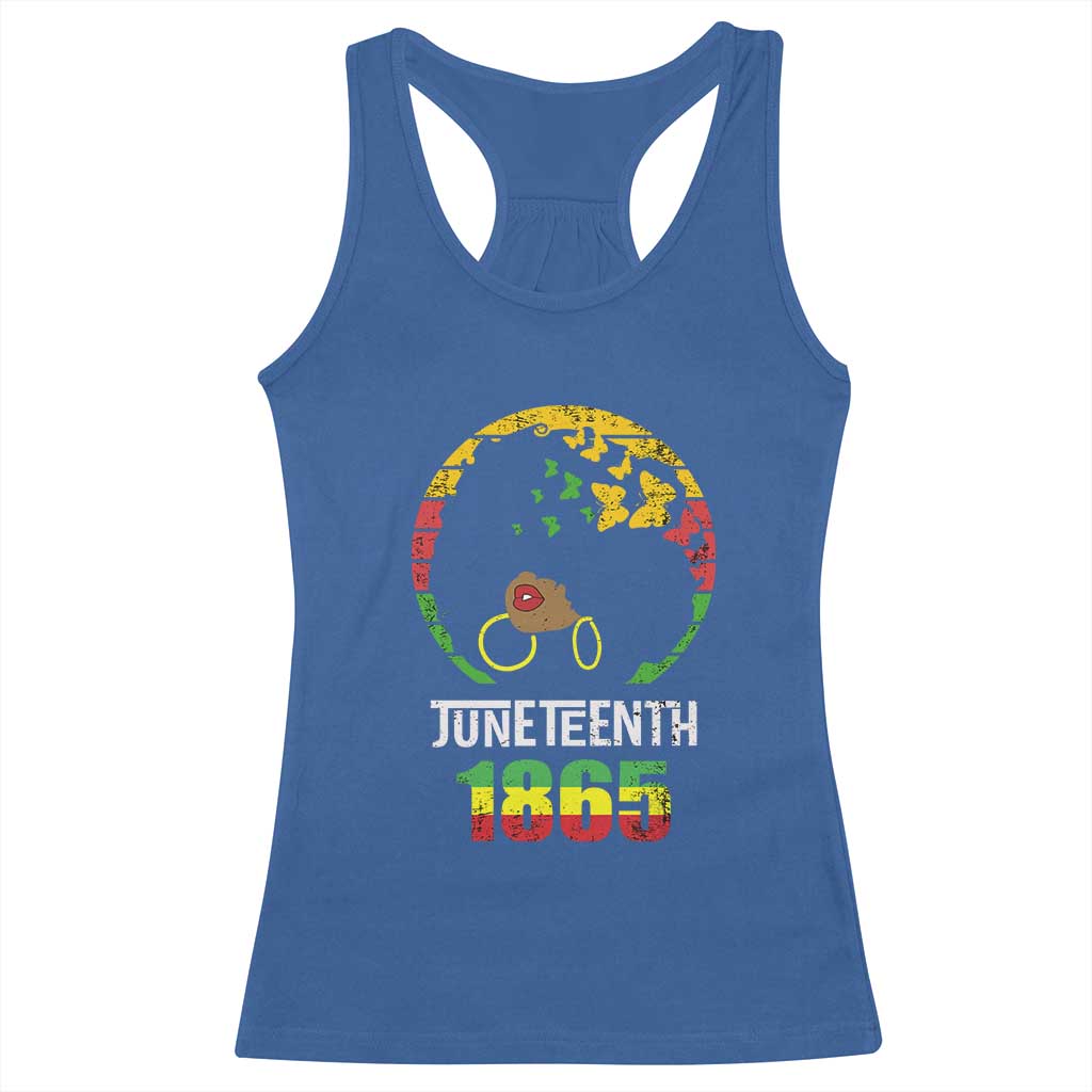 Juneteenth 1865 Racerback Tank Top Retro Black Woman Pride TS02 Royal Blue Print Your Wear