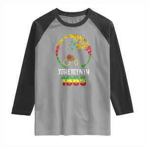 Juneteenth 1865 Raglan Shirt Retro Black Woman Pride TS02 Sport Gray Black Print Your Wear
