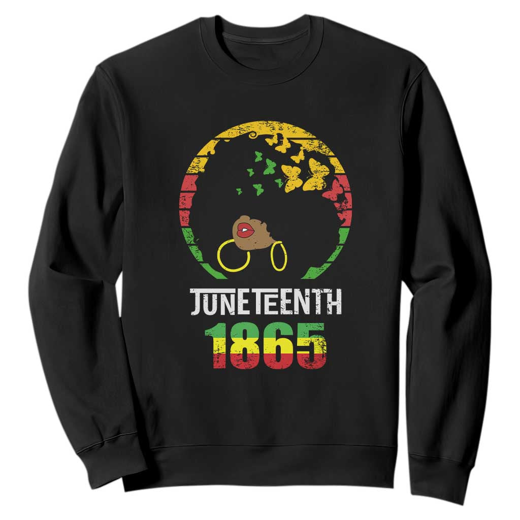 Juneteenth Is My Independence Day Sweatshirt Black Womens Black Pride TS02 Black Print Your Wear
