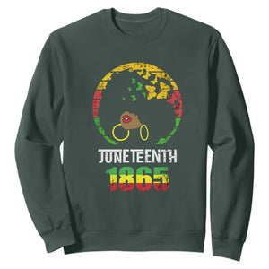 Juneteenth Is My Independence Day Sweatshirt Black Womens Black Pride TS02 Dark Forest Green Print Your Wear