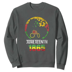 Juneteenth Is My Independence Day Sweatshirt Black Womens Black Pride TS02 Dark Heather Print Your Wear