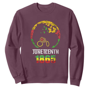 Juneteenth Is My Independence Day Sweatshirt Black Womens Black Pride TS02 Maroon Print Your Wear
