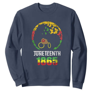 Juneteenth Is My Independence Day Sweatshirt Black Womens Black Pride TS02 Navy Print Your Wear