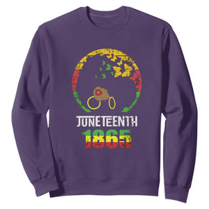Juneteenth Is My Independence Day Sweatshirt Black Womens Black Pride TS02 Purple Print Your Wear
