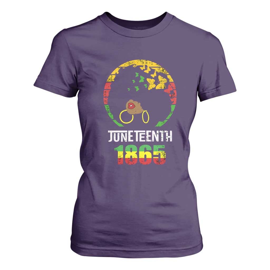 Juneteenth 1865 T Shirt For Women Retro Black Woman Pride TS02 Purple Print Your Wear