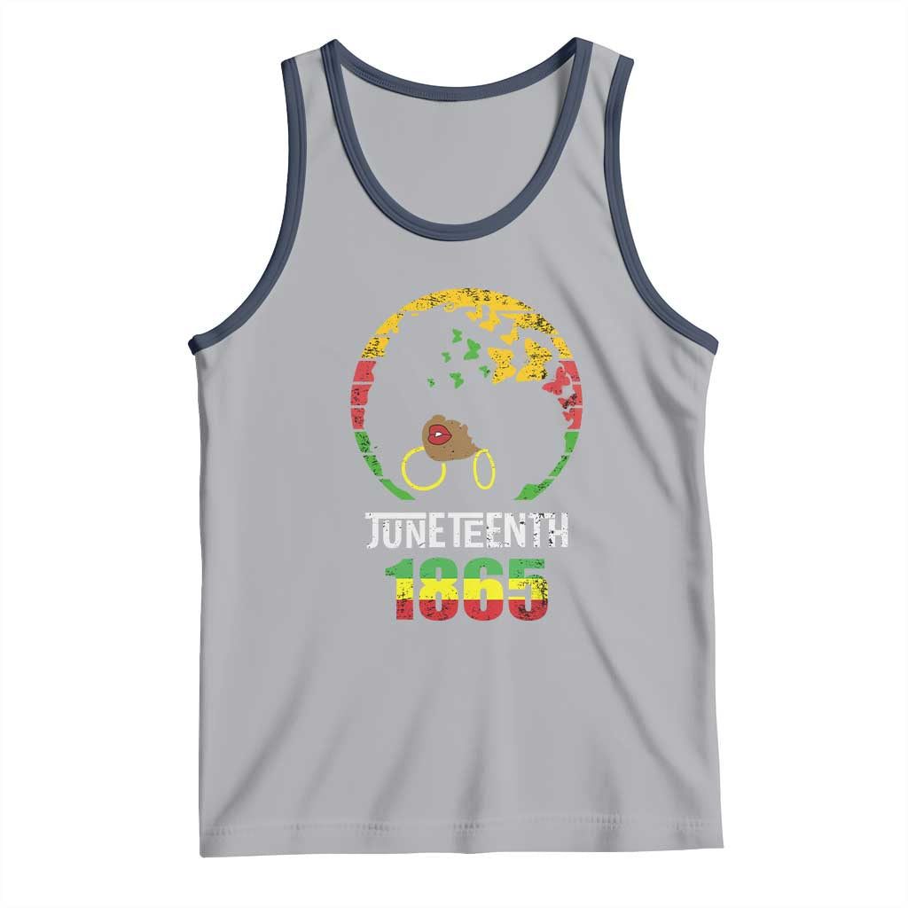 Juneteenth 1865 Tank Top Retro Black Woman Pride TS02 Athletic Heather Navy Print Your Wear