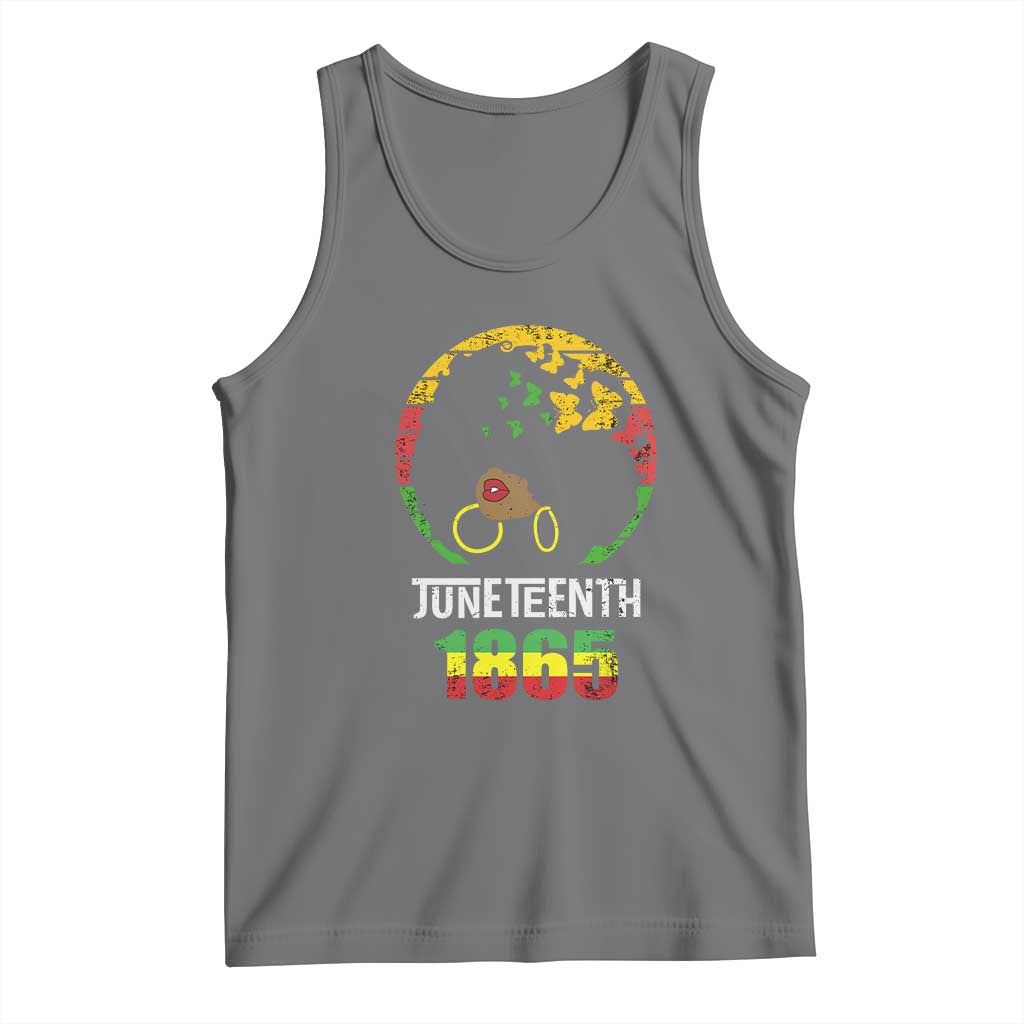 Juneteenth 1865 Tank Top Retro Black Woman Pride TS02 Black Heather Print Your Wear