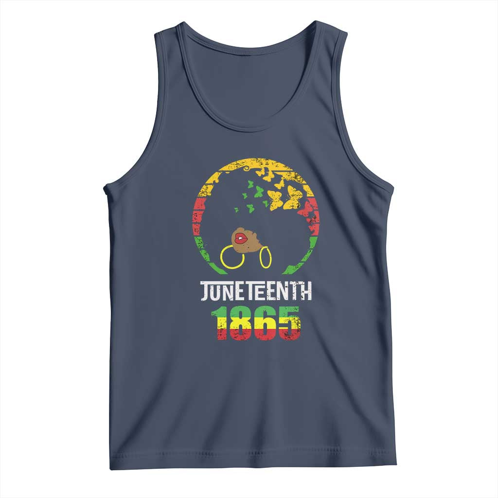 Juneteenth 1865 Tank Top Retro Black Woman Pride TS02 Navy Print Your Wear