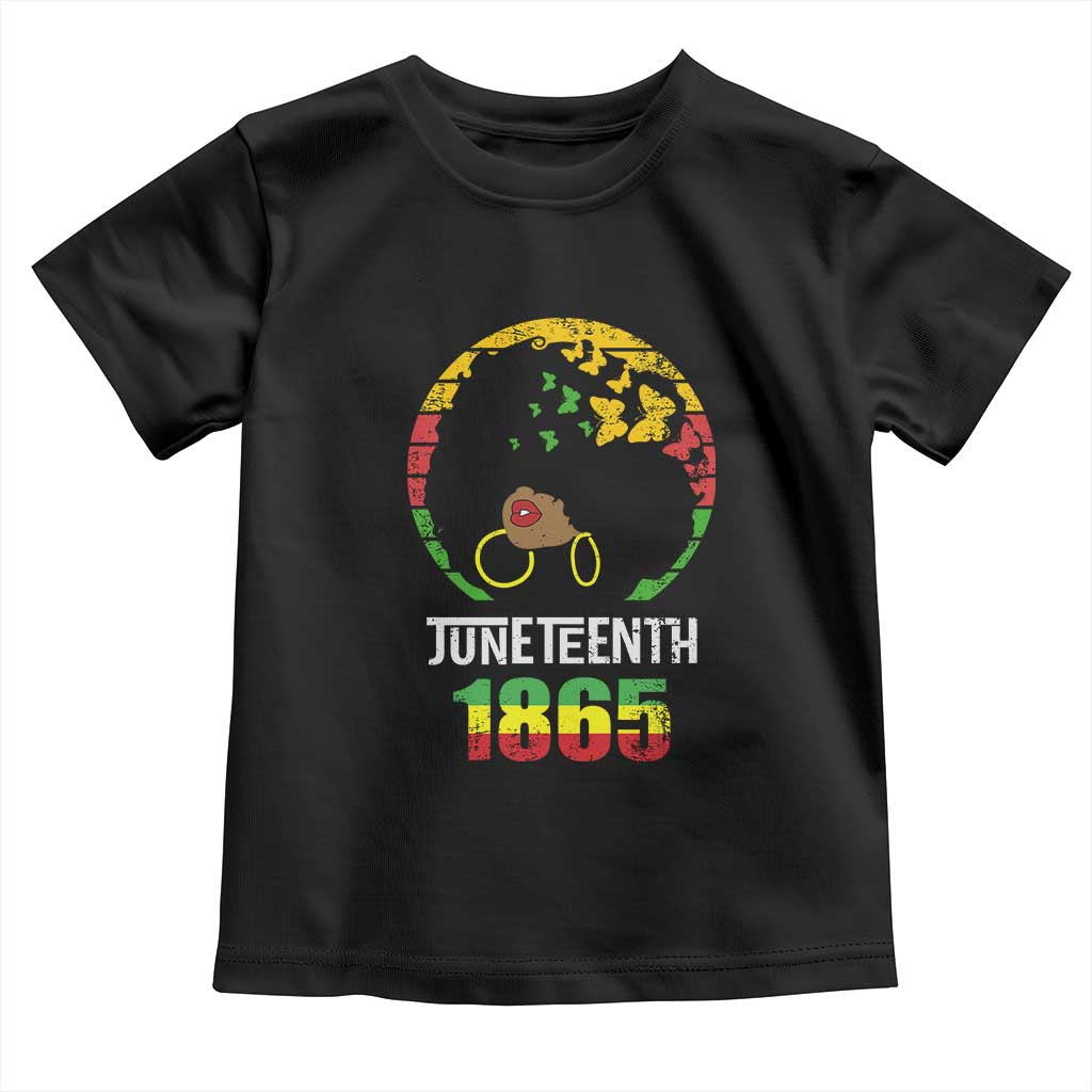 Juneteenth 1865 Toddler T Shirt Retro Black Woman Pride TS02 Black Print Your Wear