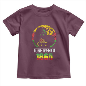 Juneteenth 1865 Toddler T Shirt Retro Black Woman Pride TS02 Maroon Print Your Wear