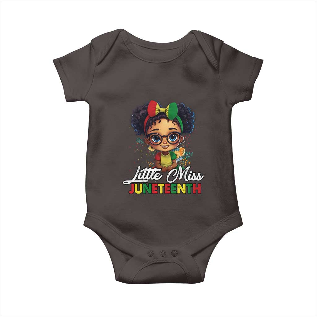 Little Miss Juneteenth Baby Onesie Since 1865 Black History TS02 Dark Chocolate Print Your Wear