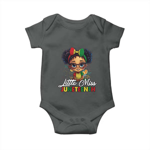 Little Miss Juneteenth Baby Onesie Since 1865 Black History TS02 Dark Heather Print Your Wear