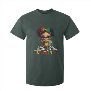 Little Miss Juneteenth T Shirt For Kid Since 1865 Black History TS02 Dark Forest Green Print Your Wear