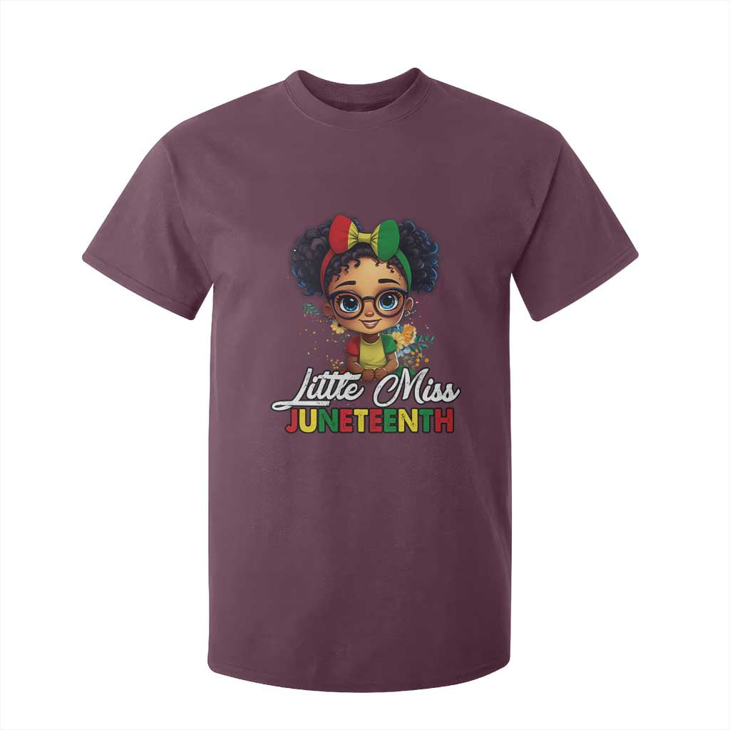 Little Miss Juneteenth T Shirt For Kid Since 1865 Black History TS02 Maroon Print Your Wear