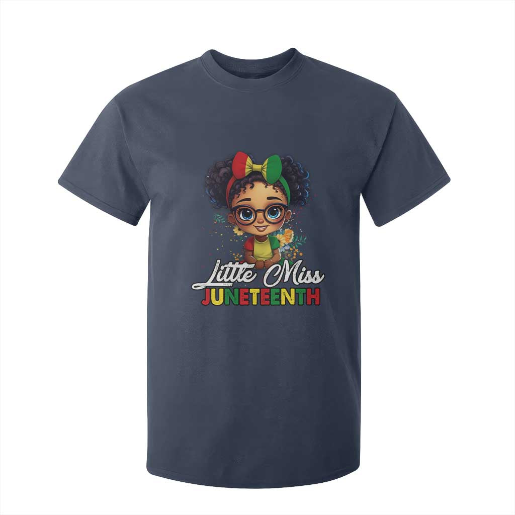 Little Miss Juneteenth T Shirt For Kid Since 1865 Black History TS02 Navy Print Your Wear