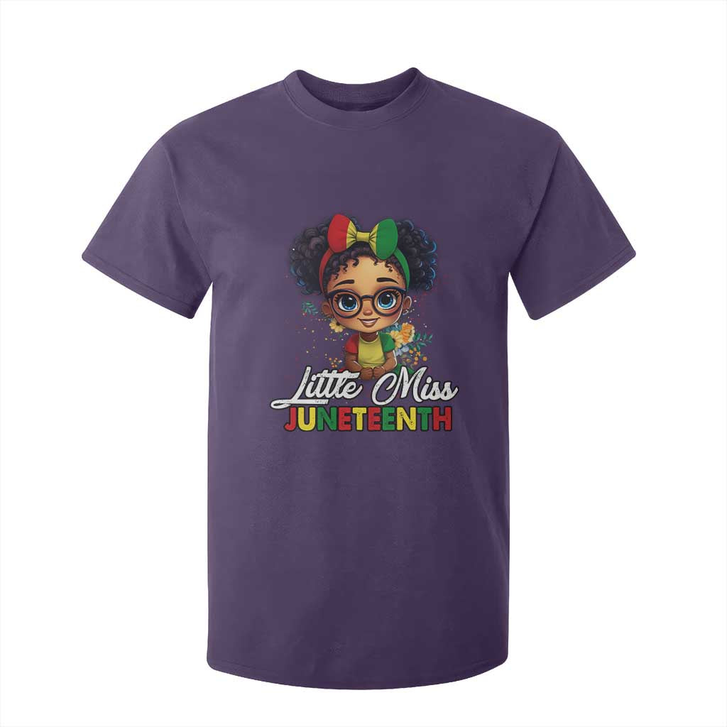 Little Miss Juneteenth T Shirt For Kid Since 1865 Black History TS02 Purple Print Your Wear