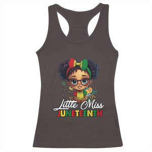 Little Miss Juneteenth Racerback Tank Top Since 1865 Black History TS02 Dark Chocolate Print Your Wear