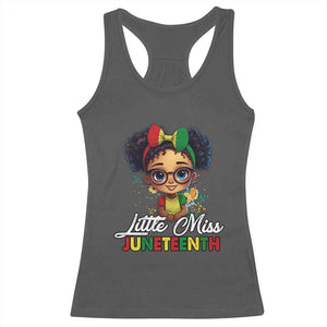 Little Miss Juneteenth Racerback Tank Top Since 1865 Black History TS02 Dark Heather Print Your Wear