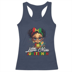 Little Miss Juneteenth Racerback Tank Top Since 1865 Black History TS02 Navy Print Your Wear