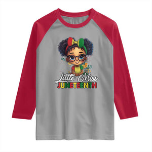 Little Miss Juneteenth Raglan Shirt Since 1865 Black History TS02 Sport Gray Red Print Your Wear