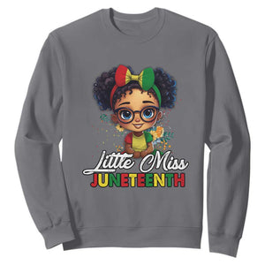 Juneteenth Sweatshirt Little Miss Girl Black History TS02 Charcoal Print Your Wear