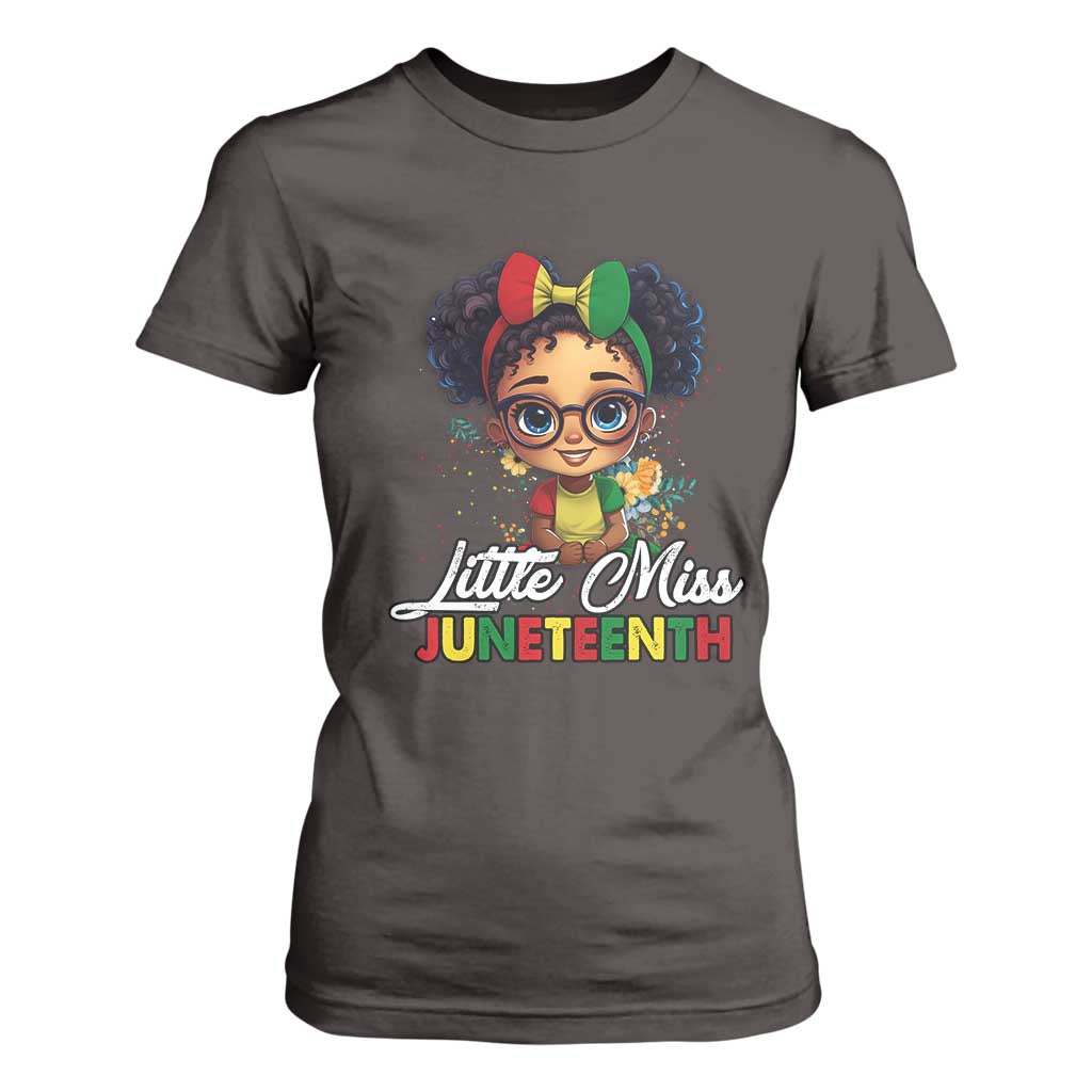 Little Miss Juneteenth T Shirt For Women Since 1865 Black History TS02 Dark Chocolate Print Your Wear