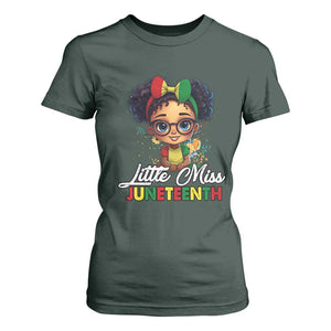 Little Miss Juneteenth T Shirt For Women Since 1865 Black History TS02 Dark Forest Green Print Your Wear