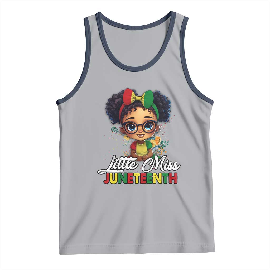 Little Miss Juneteenth Tank Top Since 1865 Black History TS02 Athletic Heather Navy Print Your Wear