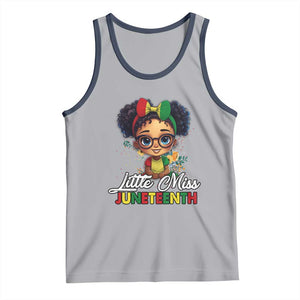 Little Miss Juneteenth Tank Top Since 1865 Black History TS02 Athletic Heather Navy Print Your Wear