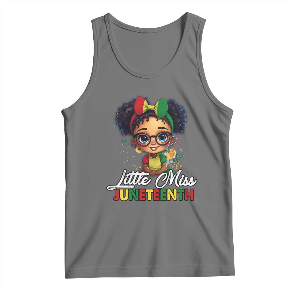 Little Miss Juneteenth Tank Top Since 1865 Black History TS02 Black Heather Print Your Wear