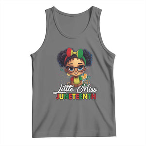 Little Miss Juneteenth Tank Top Since 1865 Black History TS02 Black Heather Print Your Wear