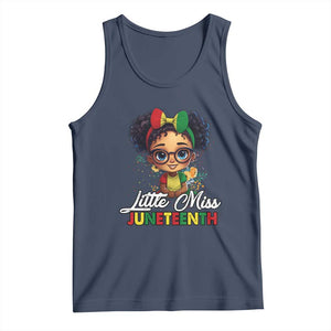 Little Miss Juneteenth Tank Top Since 1865 Black History TS02 Navy Print Your Wear