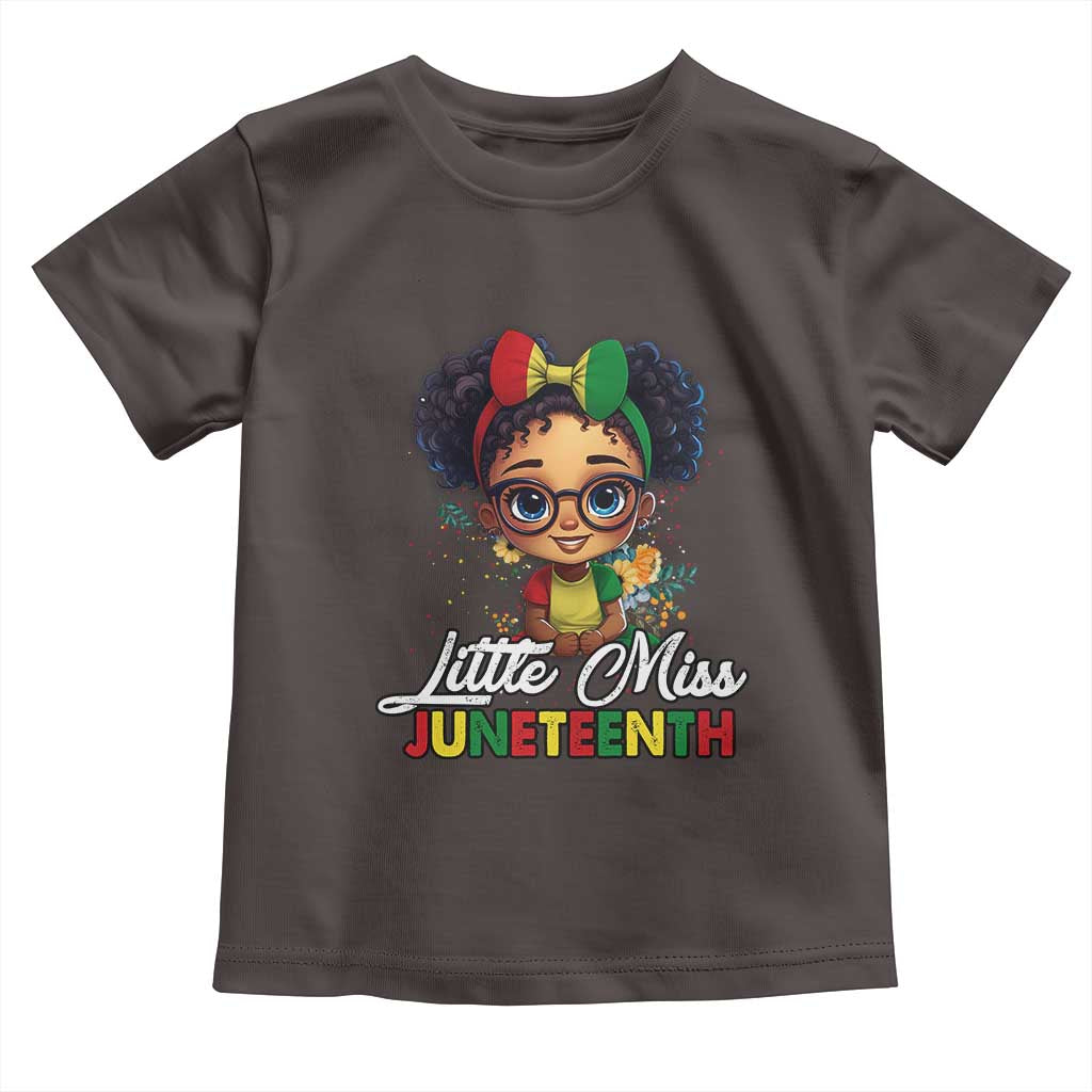 Little Miss Juneteenth Toddler T Shirt Since 1865 Black History TS02 Dark Chocolate Print Your Wear