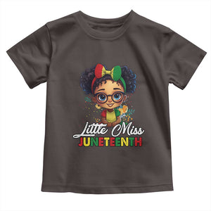 Little Miss Juneteenth Toddler T Shirt Since 1865 Black History TS02 Dark Chocolate Print Your Wear