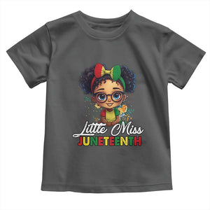 Little Miss Juneteenth Toddler T Shirt Since 1865 Black History TS02 Dark Heather Print Your Wear