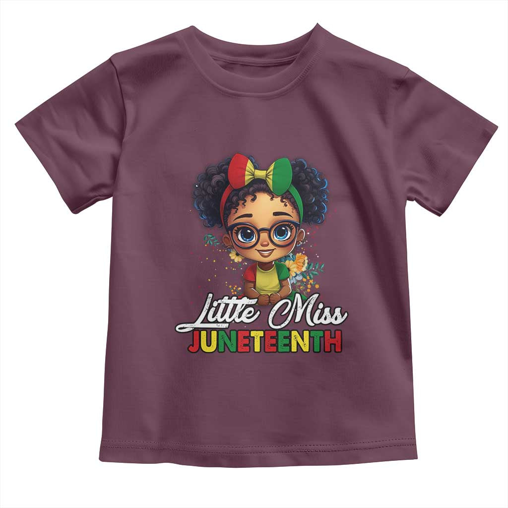 Little Miss Juneteenth Toddler T Shirt Since 1865 Black History TS02 Maroon Print Your Wear