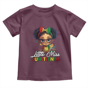 Little Miss Juneteenth Toddler T Shirt Since 1865 Black History TS02 Maroon Print Your Wear