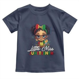Little Miss Juneteenth Toddler T Shirt Since 1865 Black History TS02 Navy Print Your Wear