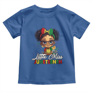 Little Miss Juneteenth Toddler T Shirt Since 1865 Black History TS02 Royal Blue Print Your Wear